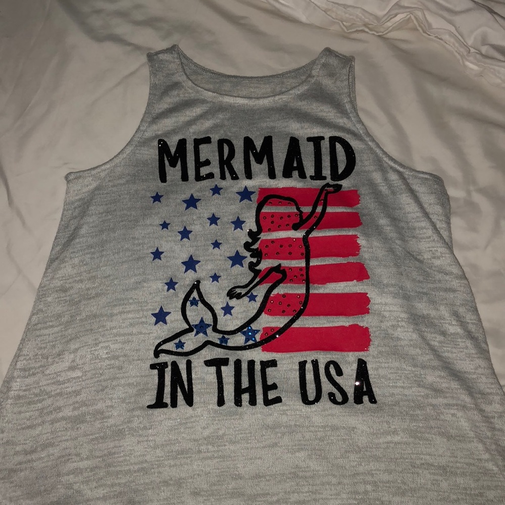USA mermaid flowy tank top